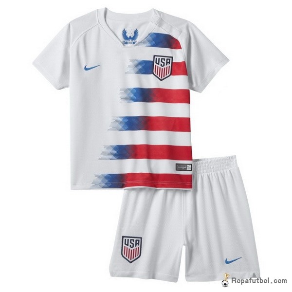 Camiseta Estados Unidos Replica Primera Ropa Niños 2018 Blanco